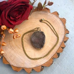 Natural real amethyst druzy necklace